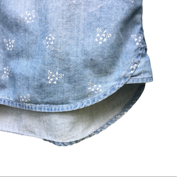 Uniqlo - button down shirt / size: M / washed light blue / white floral - Picture 6 of 8